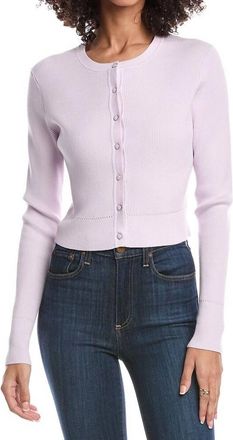 Toccin Zoe Classic Cropped Cardigan In Lilac
