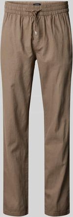 Matinique Regular Fit Leinenhose mit elastischem Bund Modell barton in Mittelbraun, Größe XL