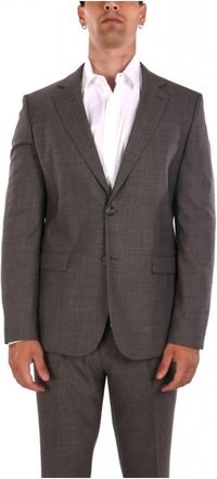 HUGO BOSS Blazer - Heren - Blazers - Grijs - 2XL - Leer - Jassen