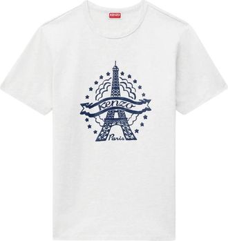 Kenzo Graphic Print T-Shirt - Heren - T-shirts - Wit - L - Tops