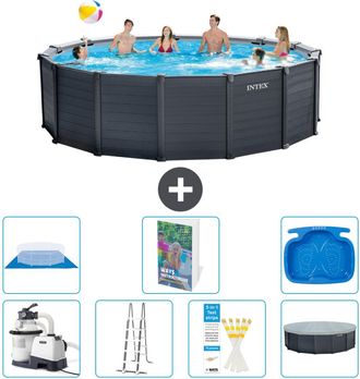 Intex Piscina Graphite Panel Redonda - 478x124 Cm - 8-piezas S662