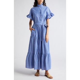 Mille Victoria Ruffle Front Dress in Harbor Stripe at Nordstrom, Size X-Small