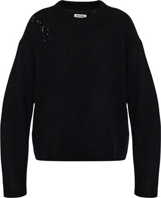 Zadig&Voltaire Markuz Sweater - Dames - Ronde hals truien - Zwart - S - Wol - Truien & Vesten