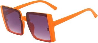 Generic Large Frame Women Square Sunglasses Outdoor Men Sports Vacation Sun Glasses(Orange)