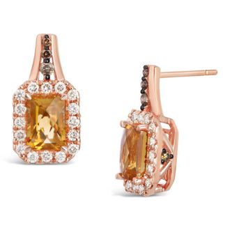 Le Vian Ladies Citrine Earrings in 14K Strawberry Gold