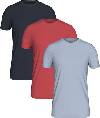 Calvin Klein Underwear T-Shirt S/S CREW NECK 3PK, Herren, Gr. XL (54), shoreline w punch pink emb, punch pi, Jersey, Obermaterial: 100% Baumwolle, CALVIN KLEIN UNDERWEAR, Ba