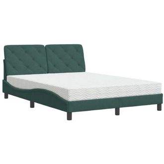 vidaXL Vidaxl - Cama Con Colch&oacute;n Terciopelo Verde Oscuro 120x200 Cm