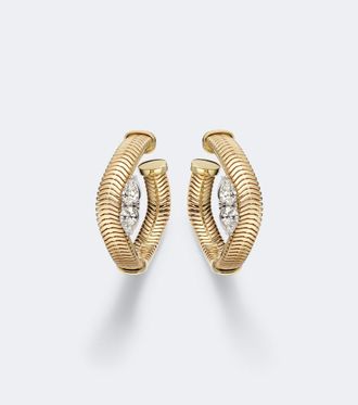 Nikos Koulis Orecchini a cerchio Feelings in oro giallo 18kt con diamanti
