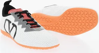 Valentino Perforated Leather Sneakers with Contrast Logo Valentino