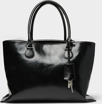 Osoi Womens Shell Brot glossy leather tote bag