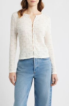 Rails Cyrah Stretch Lace Cardigan in Ivory at Nordstrom Rack, Size Xx-Small