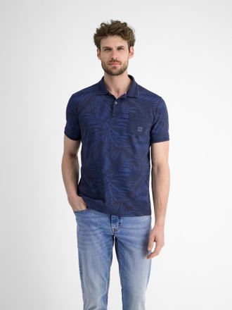 Lerros Poloshirt LERROS Herren Poloshirt, floral bedruckt, Herren, Gr. XL, blau (classic navy), 100% Baumwolle, ohne Ausschnitt, Shirts Poloshirt