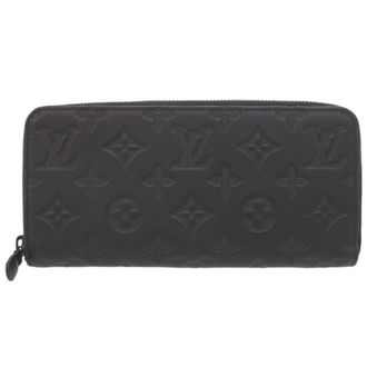 Louis Vuitton Black Monogram Shadow Leather Long Wallet (Bi-Fold) (Pre-Owned)