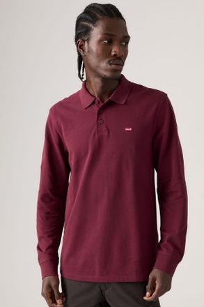 Levi's Long Sleeve Housemark Polo Shirt - Hombre - L - P&uacute;rpura / Tawny Port