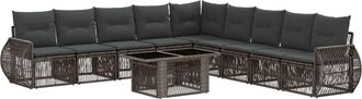 vidaXL Conjunto De Sof&aacute;s De Jard&iacute;n 10 Uds. Gris Y Gris Oscuro Vidaxl