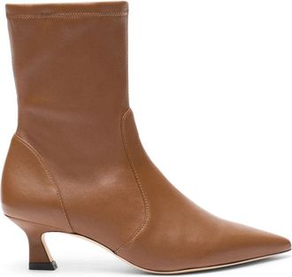 Stuart Weitzman Vinnie Bootie 50 - Dames - Laarzen met Hak - Bruin - 36 EU - Leer - Schoenen