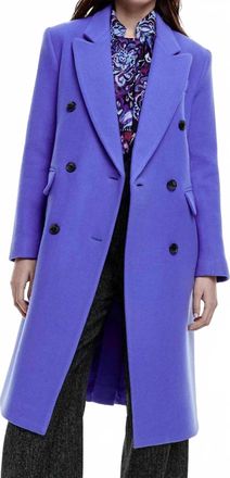 Smythe Double-Breasted Wool Overcoat In Iris