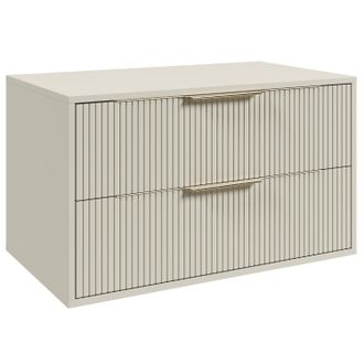 Badplaats Badplaats - Mobile Lavabo Rimini 80 Cm - Cashmere - Base Con Cassetti