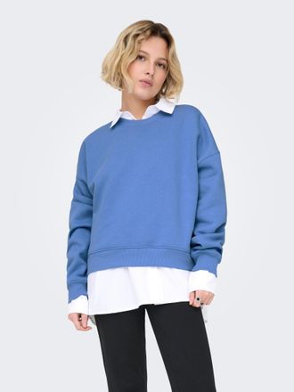 Only Sweatshirt ONLY ONLBEST L/S CREW NECK SWT NOOS, Damen, Gr. XS, blau (ultramarine), Sweatware, Obermaterial: 65% Polyester, 35% Baumwolle, unifarben, r