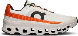 On Mens Cloudmonster Sneakers, Undyed-white | Flame, 11 UK