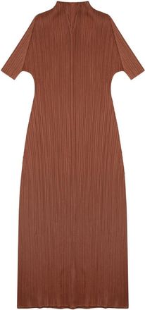 Pleats Please Issey Miyake Neutral Monthly Colors Pleated Midi Dress