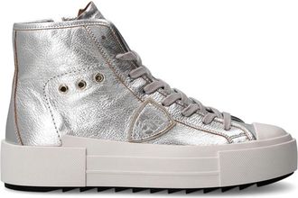 Philippe Model Sneaker High La Grande Man-Argent - Dames - Sneakers - Grijs - 41 EU - Katoen - Schoenen
