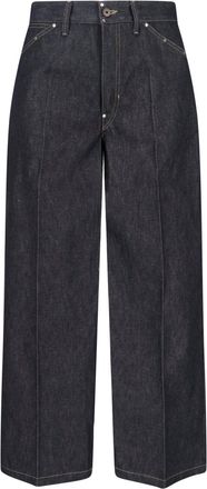 Christophe Lemaire Grey Wide-Leg Studded Cotton Trousers