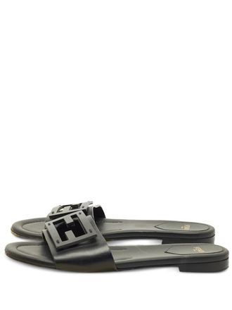 Fendi cut-out flat sandals - Black