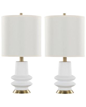 LumiSource Set Of 2 Lloyd 26In Contemporary Table Lamps With Grandview Gallery Linen Shade