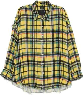 R13 Plaid Frayed Shirt