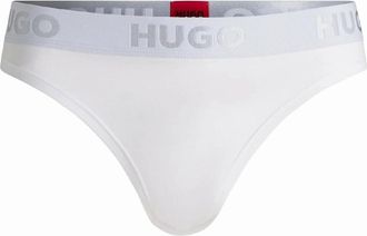 HUGO BOSS Womens Sporty Logo Thong - White - Size: XL