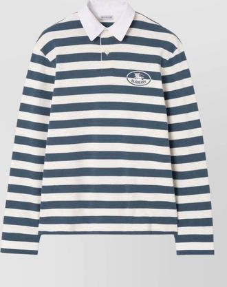 Burberry striped long-sleeve polo shirt
