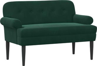vidaXL Sof&aacute; Amoroso Con Botones Acolchados Verde Oscuro Terciopelo Vidaxl