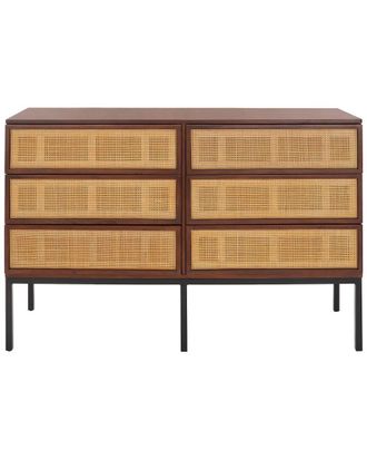 Safavieh Zadie 6-Drawer Rattan Dresser