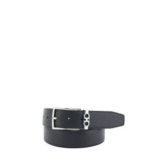 Ferragamo Zwarte Kalfslederen Bos Taurus Riem