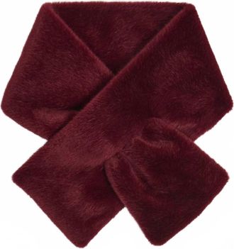 Joseph Ribkoff Faux Fur Pull Through Scarf In Merlot