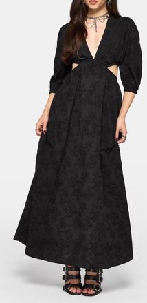 Disturbia Lila Broderie Cut Out Maxi Dress in Black at Nordstrom, Size 14