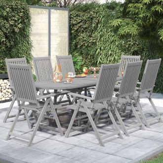 vidaXL Juego De Comedor De Jard&iacute;n 9 Piezas Madera Maciza De Acacia Vidaxl