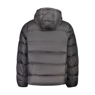 Calvin Klein Logo-Striped Nylon Shell Down Jacket - Black