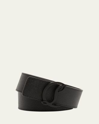 Christian Louboutin Mens Mooncrest-Buckle Reversible Leather Belt