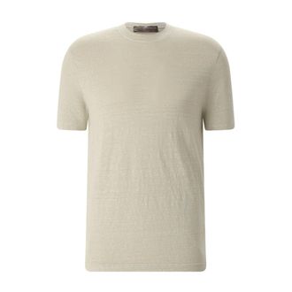 FILIPPO DE LAURENTIIS Tops, Heren, Groen, M, Linnen, T-Shirt