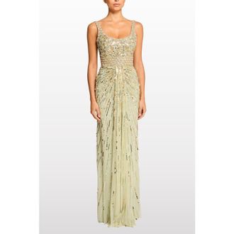 Jenny Packham Elixir Sequin-Embellished Maxi Dress in Gentle Green at Nordstrom, Size 14 Uk