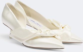Jimmy Choo London Issy bow-detail satin pumps