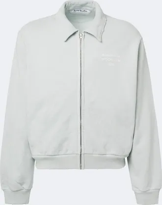 Acne Studios Logo cotton-blend zip-up sweatshirt