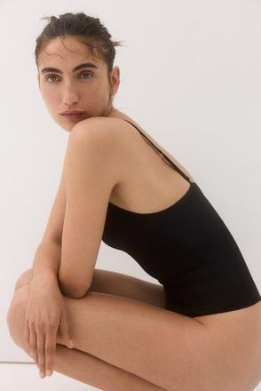 H&M Seamless Light Shape Bodysuit in Black at Nordstrom, Size X-Small