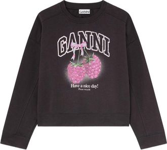 Ganni Himbeer-Baumwoll-Sweatshirt