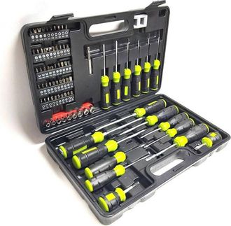 Trade Shop Trade Shop - Estuche Juego De Destornilladores Llaves De Vaso Puntas De Destornillador 78 Piezas Torx Cross Cut Torx Y U