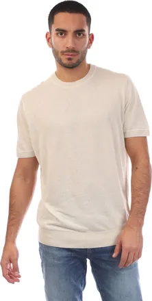 HUGO BOSS Heren Boss H-Jiovanni Sweater met korte mouwen en tip in wit