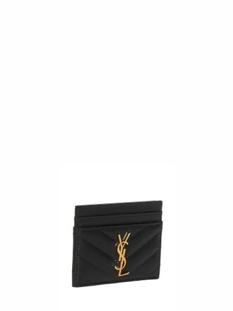 Saint Laurent Womens Mini Cardholder Cassandre Matelass&eacute; Black Calfskin Wallets & Purses