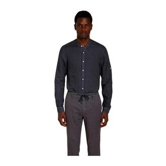 Mason's Porto Shirt - Heren - Casual Overhemden - Blauw - M - Linnen - Overhemden